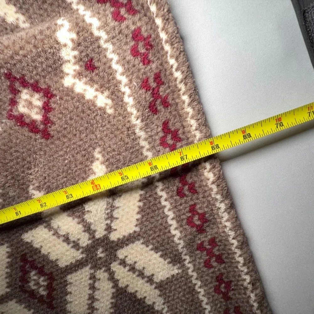 Ralph Lauren Nordic Throw Blanket Cream‎ Taupe Fair Isle Snowflake Fleece Lodge